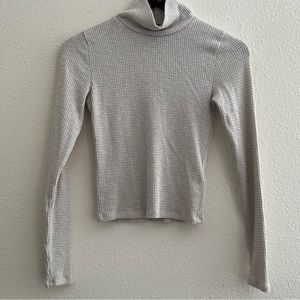 Abercrombie & Fitch Cropped Silver/Gray Turtleneck Sz S